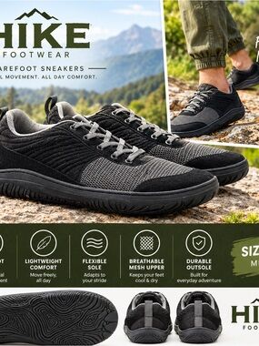 HIKE Footwear Altra Prime Mens Barefoot Hiking Shoes Black EU 43 US 10 NWT